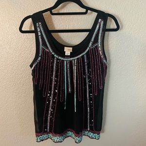 Daytrip Chiffon Tank Sequins Beads Small